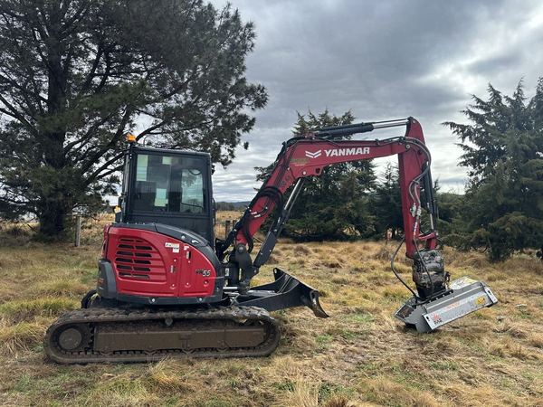 Yanmar ViO55 with FAE flail mulcher
