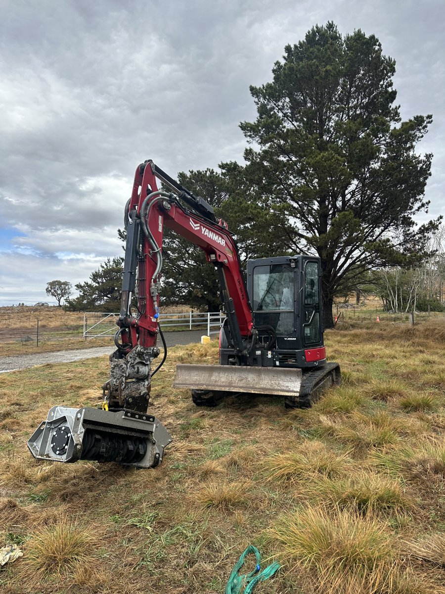 Yanmar ViO55 with FAE flail mulcher, Tenterfield
